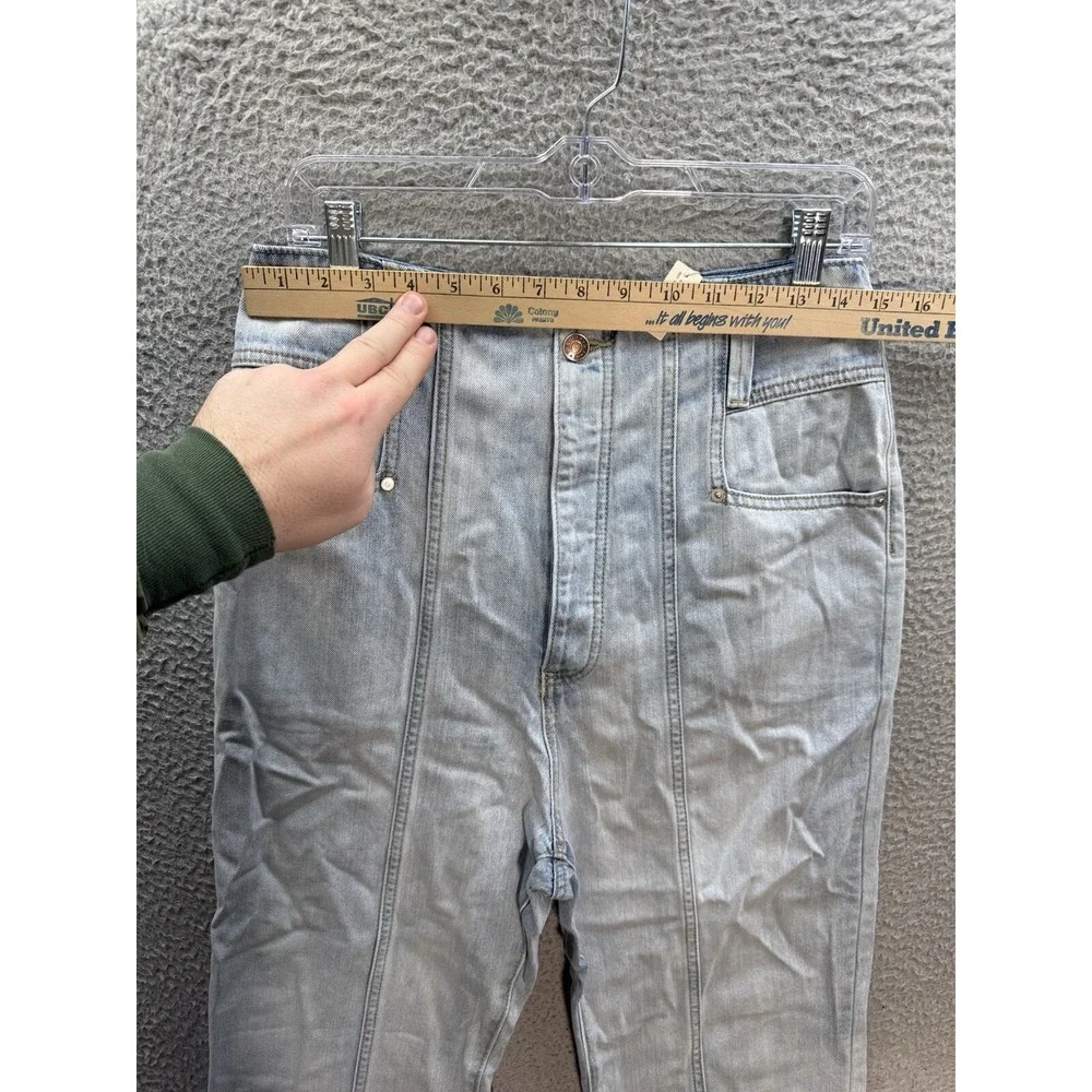 Happy Nature‎ Jeans Womens 30 Blue Denim Ultra High Rise Seamed Boyfriend Preppy